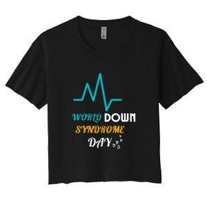 Relaxed Fit World Down Syndrom Day Gift Women's Crop Top Tee