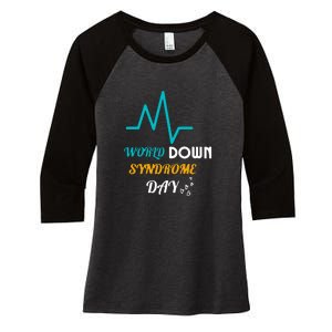 Relaxed Fit World Down Syndrom Day Gift Women's Tri-Blend 3/4-Sleeve Raglan Shirt