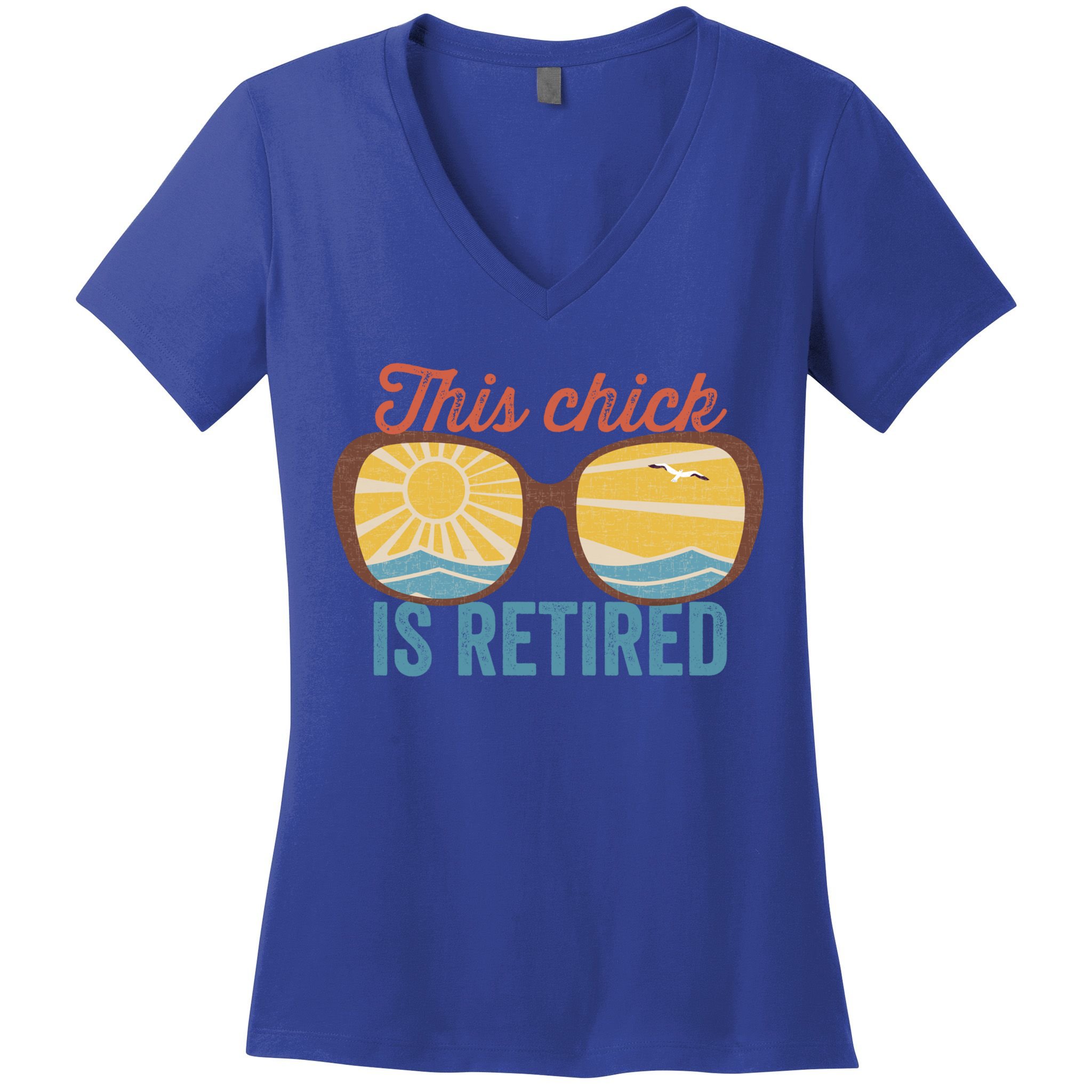 Retirement For Women This Chick Is Retired Funny Retirement Gift Women's V-Neck T-Shirt