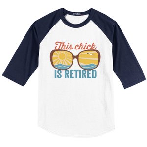 Retirement For Women This Chick Is Retired Funny Retirement Gift Baseball Sleeve Shirt