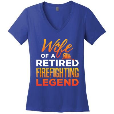 Retired Firefighter Wife Fire Retiret Fire Captain Gift Women's V-Neck T-Shirt