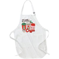 Retro Funny Xmas All I Want For Christmas Is More Coffee Full-Length Apron With Pockets