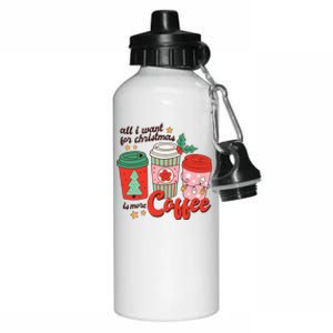 Retro Funny Xmas All I Want For Christmas Is More Coffee Aluminum Water Bottle