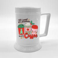 Retro Funny Xmas All I Want For Christmas Is More Coffee Beer Stein