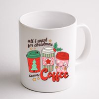 Retro Funny Xmas All I Want For Christmas Is More Coffee Coffee Mug