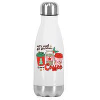 Retro Funny Xmas All I Want For Christmas Is More Coffee Stainless Steel Insulated Water Bottle