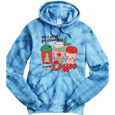 Retro Funny Xmas Coffee Lover Gift Tie Dye Hoodie