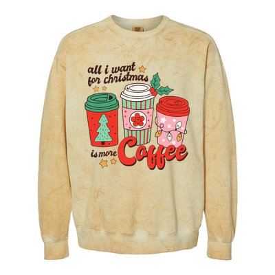 Retro Funny Xmas Coffee Lover Gift Colorblast Crewneck Sweatshirt