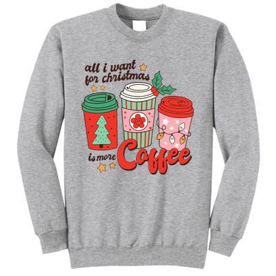 Retro Funny Xmas Coffee Lover Gift Tall Sweatshirt