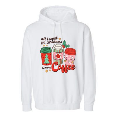 Retro Funny Xmas Coffee Lover Gift Garment-Dyed Fleece Hoodie