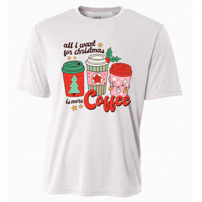 Retro Funny Xmas Coffee Lover Gift Cooling Performance Crew T-Shirt