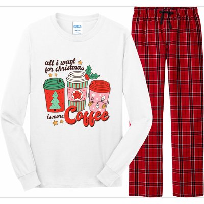 Retro Funny Xmas Coffee Lover Gift Long Sleeve Pajama Set