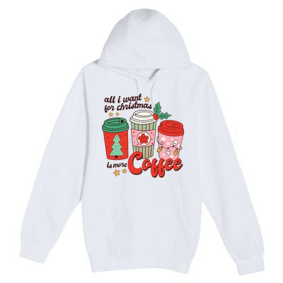 Retro Funny Xmas Coffee Lover Gift Premium Pullover Hoodie