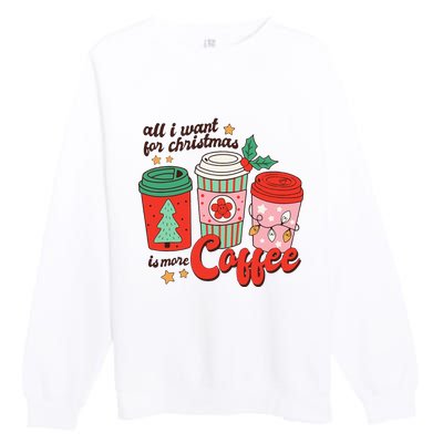 Retro Funny Xmas Coffee Lover Gift Premium Crewneck Sweatshirt