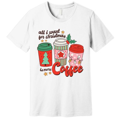 Retro Funny Xmas Coffee Lover Gift Premium T-Shirt