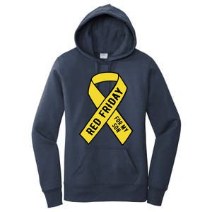 Red Friday Yellow Ribbon Military Son Women's Pullover Hoodie