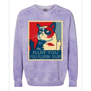 Retro Fluff You You Fluffin’ Fluff Cat Kitten Colorblast Crewneck Sweatshirt