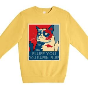 Retro Fluff You You Fluffin’ Fluff Cat Kitten Premium Crewneck Sweatshirt