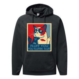 Retro Fluff You You Fluffin’ Fluff Cat Kitten Performance Fleece Hoodie