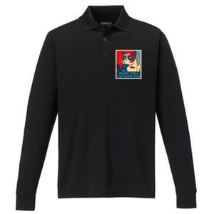 Retro Fluff You You Fluffin’ Fluff Cat Kitten Performance Long Sleeve Polo