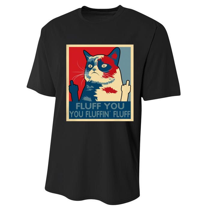 Retro Fluff You You Fluffin’ Fluff Cat Kitten Performance Sprint T-Shirt