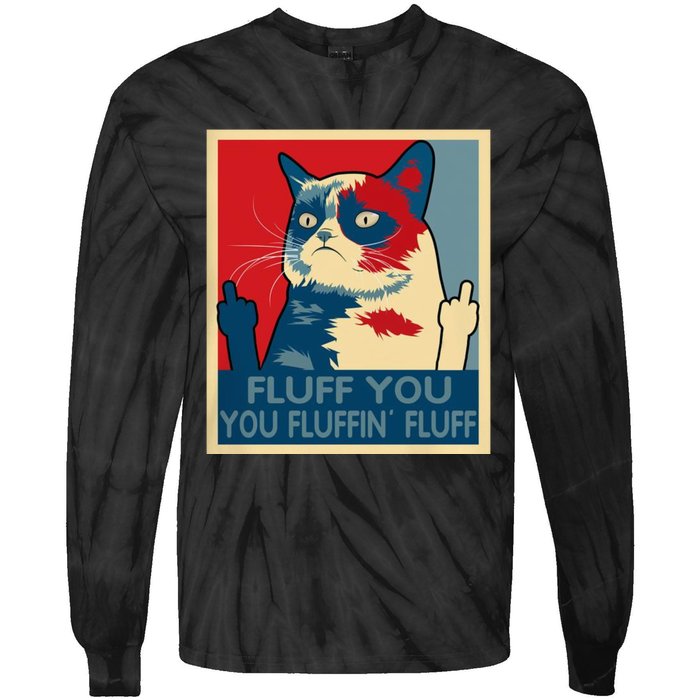 Retro Fluff You You Fluffin’ Fluff Cat Kitten Tie-Dye Long Sleeve Shirt