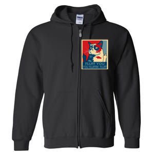 Retro Fluff You You Fluffin’ Fluff Cat Kitten Full Zip Hoodie