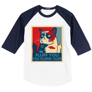 Retro Fluff You You Fluffin’ Fluff Cat Kitten Baseball Sleeve Shirt