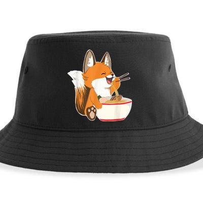 Ramen Fox Zookeeper Wildlife Lover Sustainable Bucket Hat