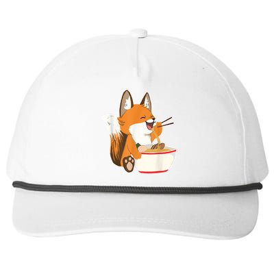 Ramen Fox Zookeeper Wildlife Lover Snapback Five-Panel Rope Hat