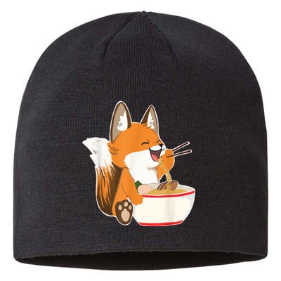 Ramen Fox Zookeeper Wildlife Lover Sustainable Beanie