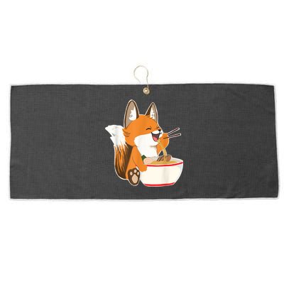 Ramen Fox Zookeeper Wildlife Lover Large Microfiber Waffle Golf Towel