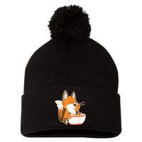 Ramen Fox Zookeeper Wildlife Lover Pom Pom 12in Knit Beanie