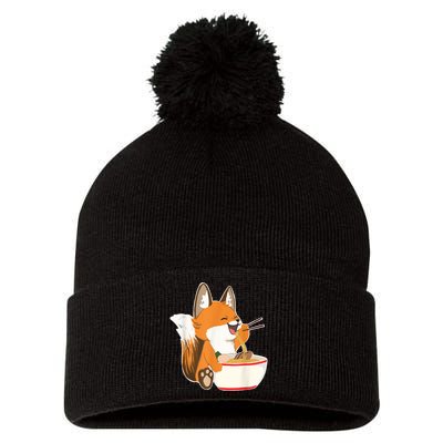 Ramen Fox Zookeeper Wildlife Lover Pom Pom 12in Knit Beanie