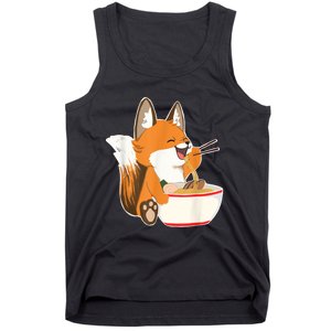 Ramen Fox Zookeeper Wildlife Lover Tank Top