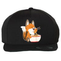 Ramen Fox Zookeeper Wildlife Lover Wool Snapback Cap