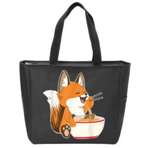 Ramen Fox Zookeeper Wildlife Lover Zip Tote Bag