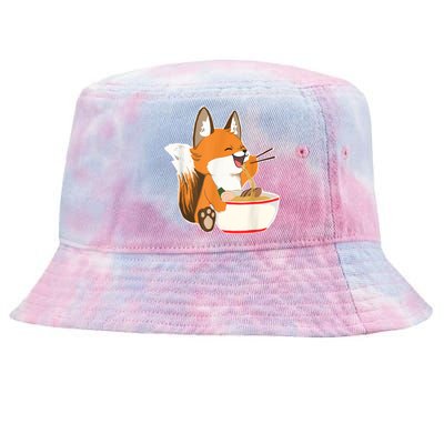 Ramen Fox Zookeeper Wildlife Lover Tie-Dyed Bucket Hat