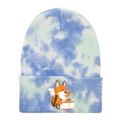 Ramen Fox Zookeeper Wildlife Lover Tie Dye 12in Knit Beanie