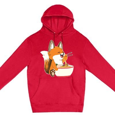 Ramen Fox Zookeeper Wildlife Lover Premium Pullover Hoodie