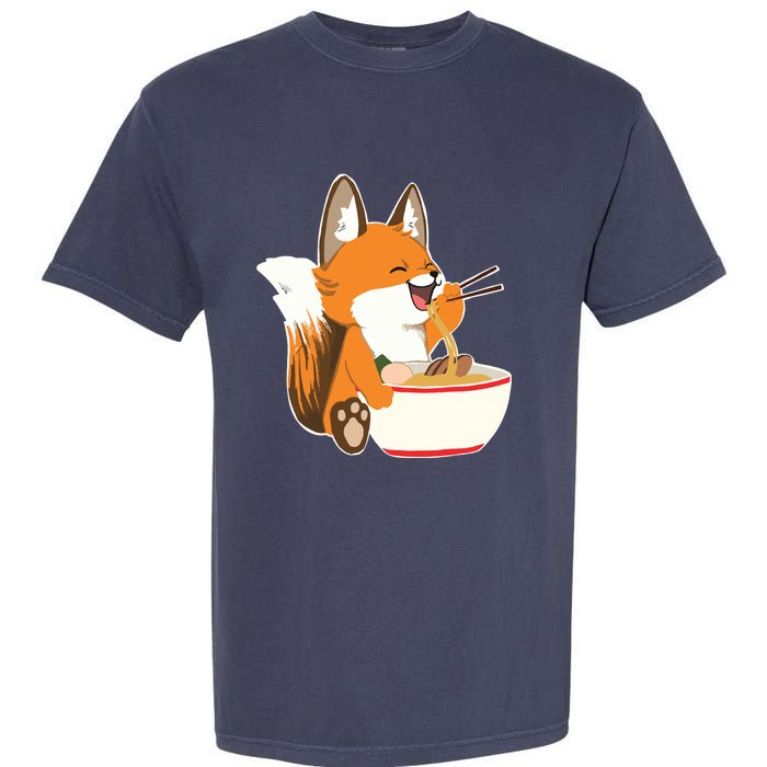 Ramen Fox Zookeeper Wildlife Lover Garment-Dyed Heavyweight T-Shirt