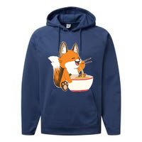 Ramen Fox Zookeeper Wildlife Lover Performance Fleece Hoodie