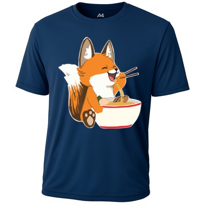 Ramen Fox Zookeeper Wildlife Lover Cooling Performance Crew T-Shirt