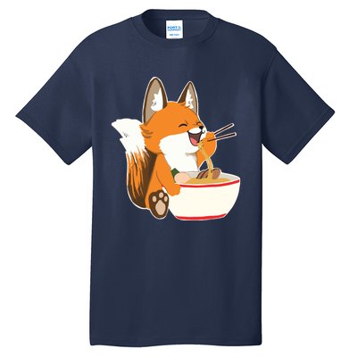 Ramen Fox Zookeeper Wildlife Lover Tall T-Shirt