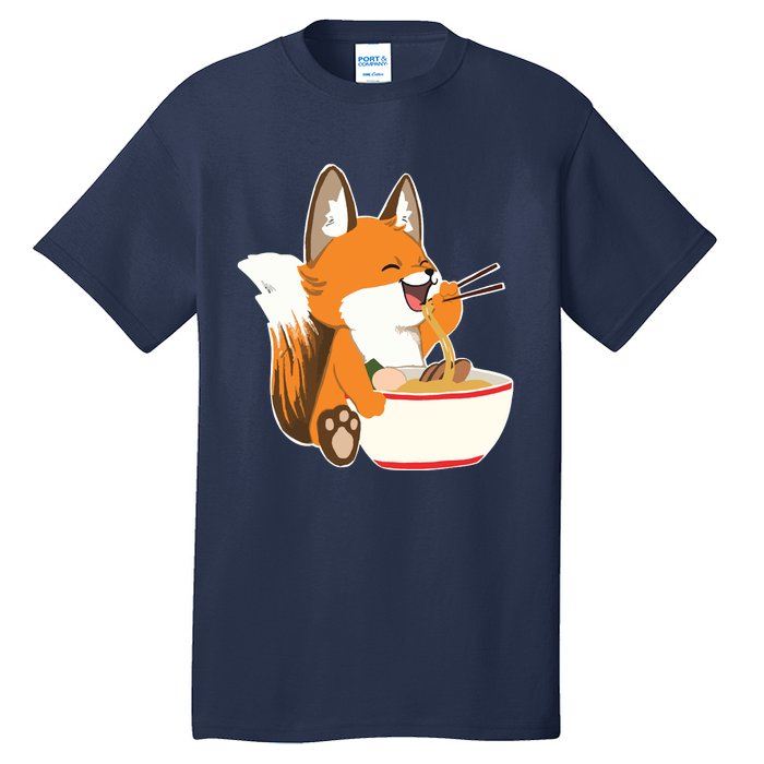 Ramen Fox Zookeeper Wildlife Lover Tall T-Shirt