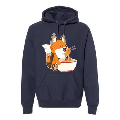 Ramen Fox Zookeeper Wildlife Lover Premium Hoodie