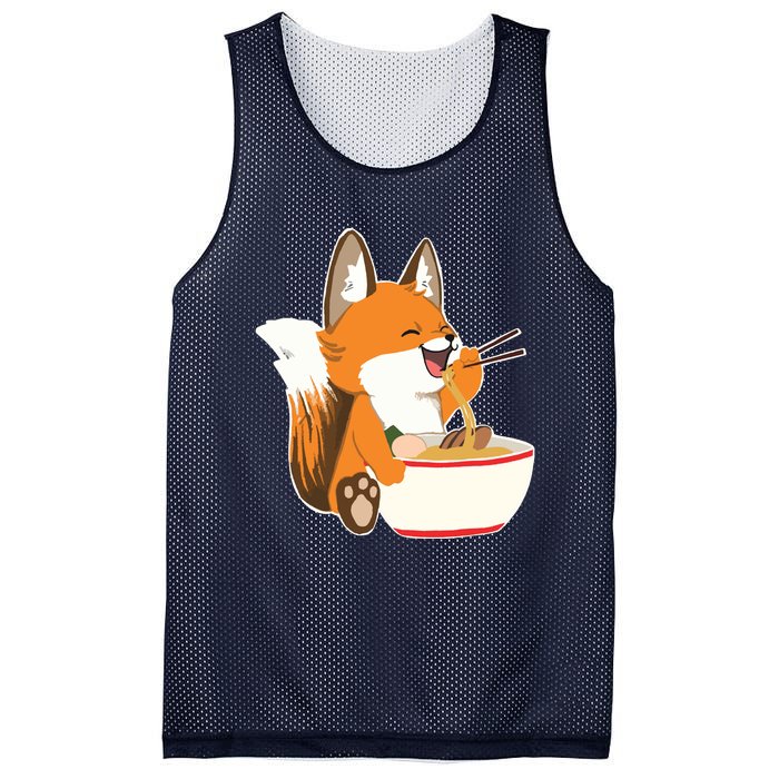 Ramen Fox Zookeeper Wildlife Lover Mesh Reversible Basketball Jersey Tank