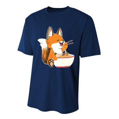 Ramen Fox Zookeeper Wildlife Lover Performance Sprint T-Shirt