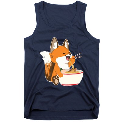 Ramen Fox Zookeeper Wildlife Lover Tank Top