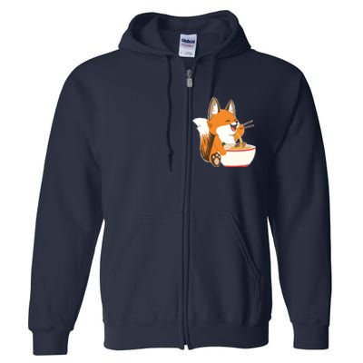 Ramen Fox Zookeeper Wildlife Lover Full Zip Hoodie